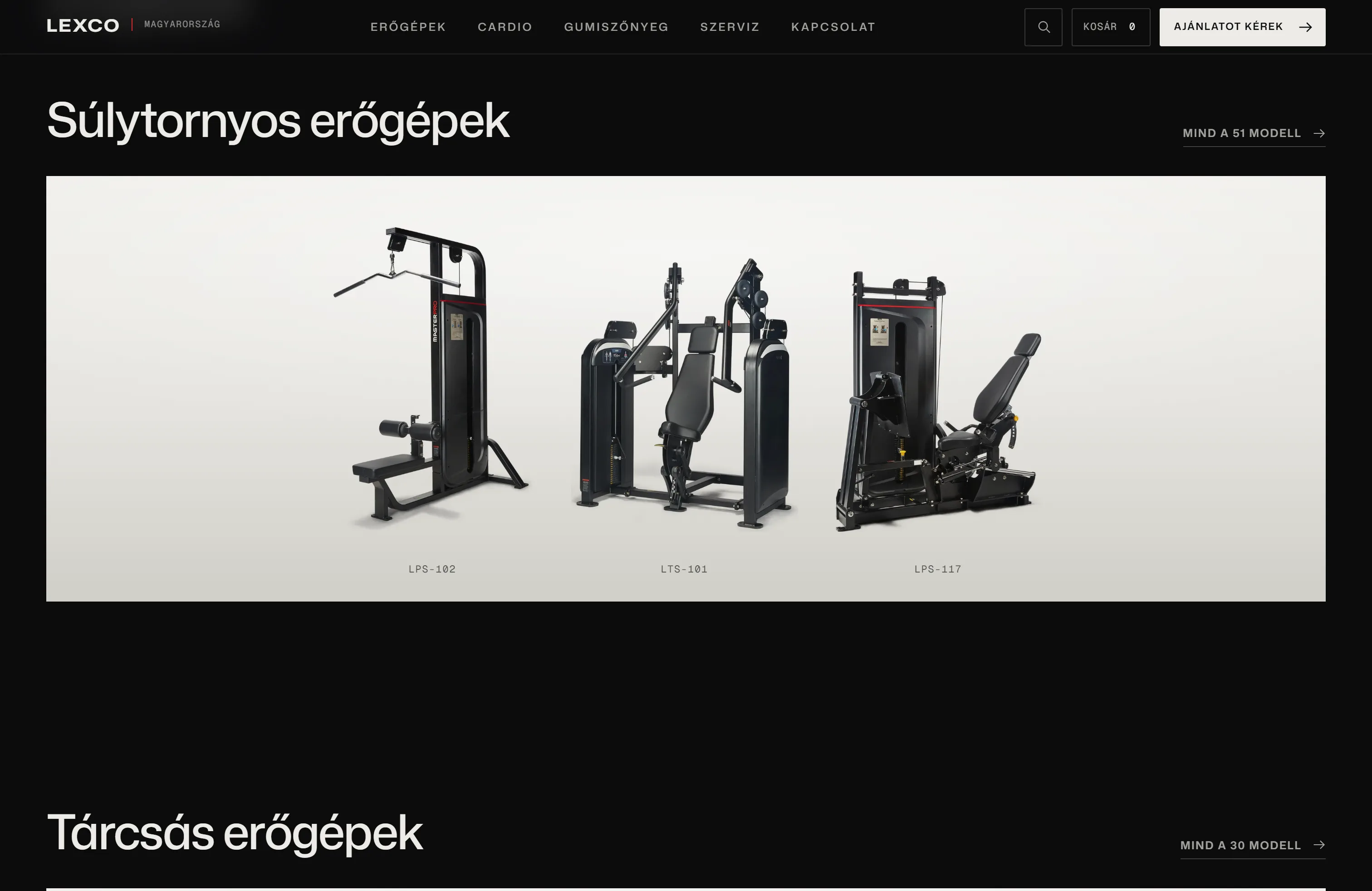 A LEXCO katalógus egyik gépcsoportja